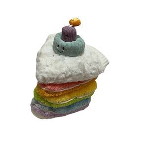 Giggle Scape Layer Birthday Cake Plush Rainbow Each Piece Has a Smile 13”